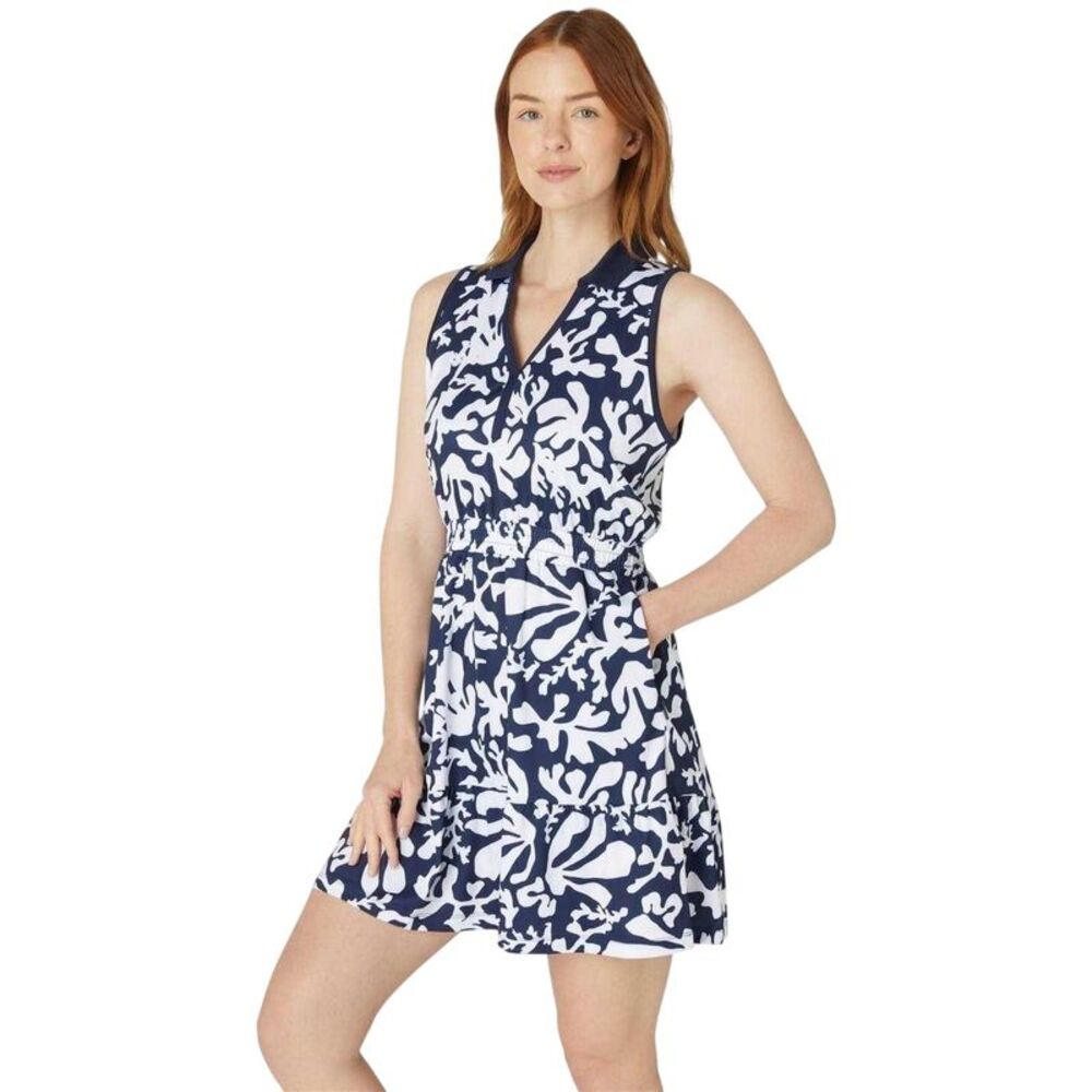 Callaway Womens/Ladies Abstract Floral Regular Mini Shirt Dress / Peacoat
